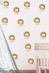 Sevimli Aslanlar Sticker Seti 44 Parça Cam Duvar Stickerı 44 Parça