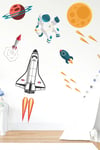 Sevimli Astronot, Uzay Mekiği, Gezegen Sticker Seti Çocuk Bebek O