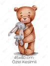 Sevimli Ayıcık ve Tavşan Çocuk Bebek Odası Duvar Sticker