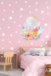 Sevimli Fil ve Yıldızlar Çocuk Odası Sticker