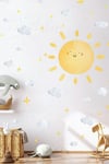 Sevimli Güneş Bulutlar ve Yıldızlar Soft Renklerde Çocuk Bebek Odası Sticker Seti