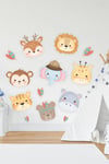 Sevimli Hayvanlar Geyik,Fil,Aslan Çocuk Bebek Odası Duvar Sticker
