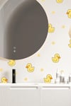 Sevimli Ördekler ve Sarı Baloncuklar Çocuk Odası - Banyo - Mutfak Sticker Seti