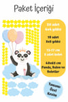 Sevimli Panda Bulutlar ve Yıldızlar Çocuk Bebek Odası Sticker