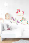 Sevimli Pony 3'lü Sticker Seti-Çocuk Bebek Odası Sticker