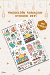 Sevimli Ramazan Figürleri Çocuk Bebek Odası Duvar Cam Dolap Kitap Mini Sticker Seti 123 Parça