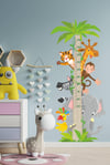 Sevimli Safari Hayvanları Temalı Boy Ölçer Duvar Sticker