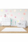 Sevimli Soft, Pastel Çiçekler Çocuk Bebek Odası Duvar Cam Sticker