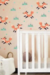 Sevimli Tilki ve Figürler Çocuk Bebek Odası Duvar Sticker Seti