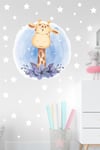 Sevimli Zürafa ve Yıldızlar Çocuk ve Bebek Odası Sticker