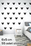 Siyah Mickey Çocuk Odası Duvar Sticker