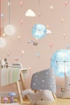 Soft Renklerde Uçan Balonlar Seti Çocuk Bebek Odası Sticker Seti