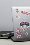 Software Developer Temalı Laptop Telefon Termos Kask Motor Ayakkabı Defter Ajanda Sticker Seti