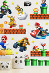 Super Mario ve Arkadaşları Sevimli Eğlenceli Çocuk Odası Cam Duvar Sticker Seti Büyük Boy