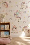 Unicorn Duvar Sticker Seti 72 Parça – Gökkuşağı, Balonlu Unicorn ve Yıldızlar – Kız Çocuk ve Bebek