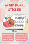 Uyku Duası Kız Çocuklu Uyku Öncesi Yatak Duası Cam Duvar Kapı Sticker Seti
