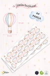 Watercolor Balonlar Sticker Seti Özel Kesimli Mat Yüzeyli Çocuk Bebek Odası Sticker Seti 44 Parça