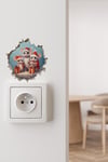 Yeni Yıl Temalı Mini Sticker Priz Sticker Yılbaşı Yeni Yıl Mini Boy Sticker