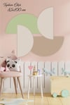 Yeşil Tonlarda Yarım Daireler Çocuk Bebek Odası Sticker Seti (85x