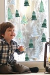 Yılbaşı Ağaçları Sticker Seti, Yılbaşı Yeni Yıl Çam Ağacı Sticker Seti - Tek Yön Görünümlü 