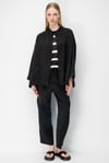 Dik Yaka Oversize Keten Ceket