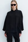 Dik Yaka Oversize Keten Ceket