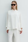 Dik Yaka Oversize Keten Ceket