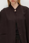 Dik Yaka Oversize Keten Ceket