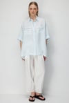 Düşük Kol Oversize Keten Bluz
