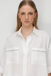 Düşük Kol Oversize Keten Bluz