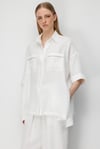 Düşük Kol Oversize Keten Bluz