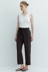 Elastan Kemerli Bağcıklı Pantolon