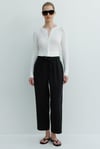 Elastan Kemerli Bağcıklı Pantolon