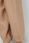 Elastan Kemerli Bol Kesim Keten Pantolon