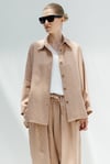 Oversize Cepli Keten Ceket