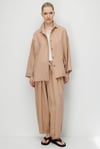 Oversize Cepli Keten Ceket