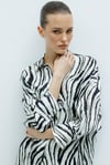 Zebra Desen Gömlek Elbise
