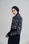 TESETTÜR MAYOHAŞEMAHaşema HSM-2934 ESİLA LACİVERT BEJ JİLELİ TAM TESETTÜR MAYO