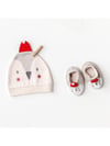 Andywawa Bebek Hat Bottie Penguin Şapka Patik Set Ekru AC25348