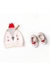 Andywawa Bebek Hat Bottie Penguin Şapka Patik Set Ekru AC25348