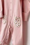 Andywawa Bebek Little Leopard Romper Tulum Pembe AC26240