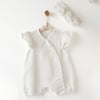 Andywawa Kız Bebek Baby Chic Bandanalı Kısa Tulum Ekru AC26642