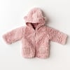 Andywawa Kız Bebek Coat Plush Puppy Gazelle Mont Pembe AC25058