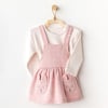 Andywawa Kız Bebek Puppy Gazelle Elbise Takım Pembe AC25054
