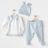 BEBEK ZIBIN SET 3 PCS SIDE SNAP SET CUDDLY BUNNY BEAR