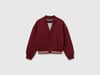 Benetton Kız Çocuk Bordo Payet İşlemeli Ucu Çizgili Sweatshirt Hırka