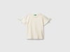 Benetton Kız Çocuk Logo İşlemeli Omuzları Simli Kurdeleli T-shirt