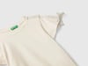 Benetton Kız Çocuk Logo İşlemeli Omuzları Simli Kurdeleli T-shirt