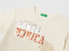 Benetton Kız Çocuk Önü Payet İşlemeli Baskılı T-Shirt 
