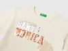 Benetton Kız Çocuk Önü Payet İşlemeli Baskılı T-Shirt 